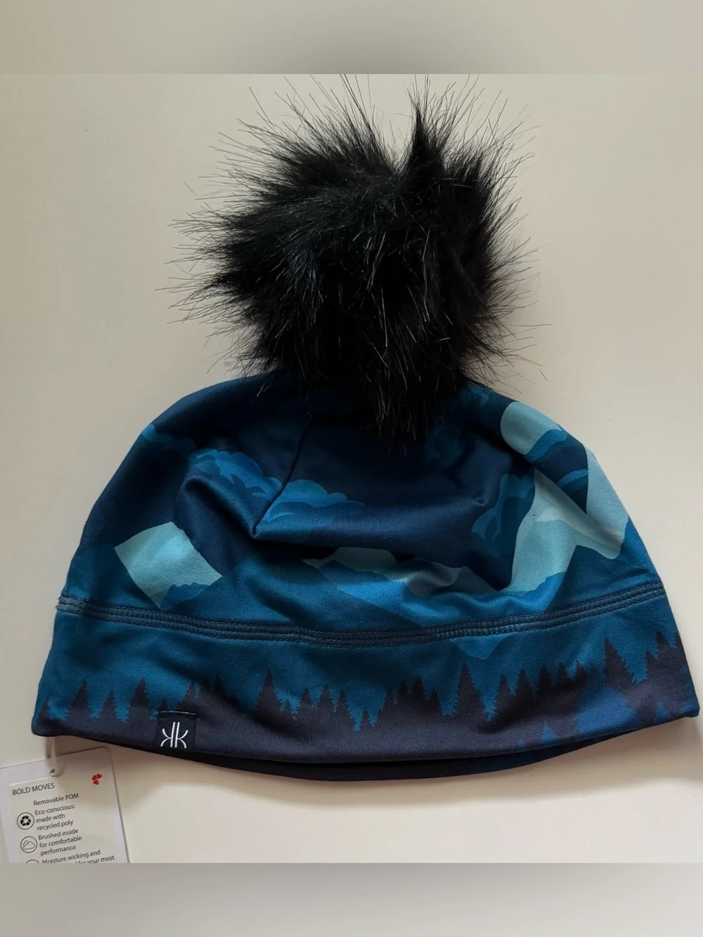 Krimson Klover |Winter Pom Beanie Hat Hiker Blue